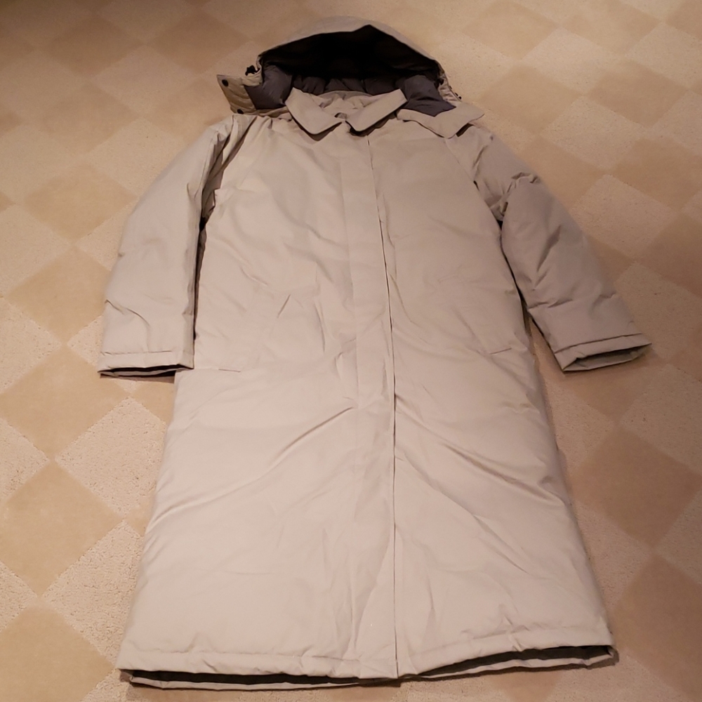 Lands' End Commuter Down Long Coat Sz M - Beige